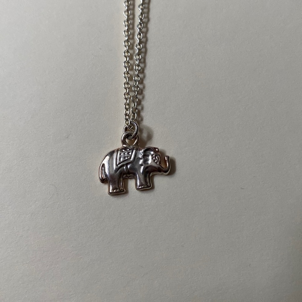 Silver chain with elephant charm